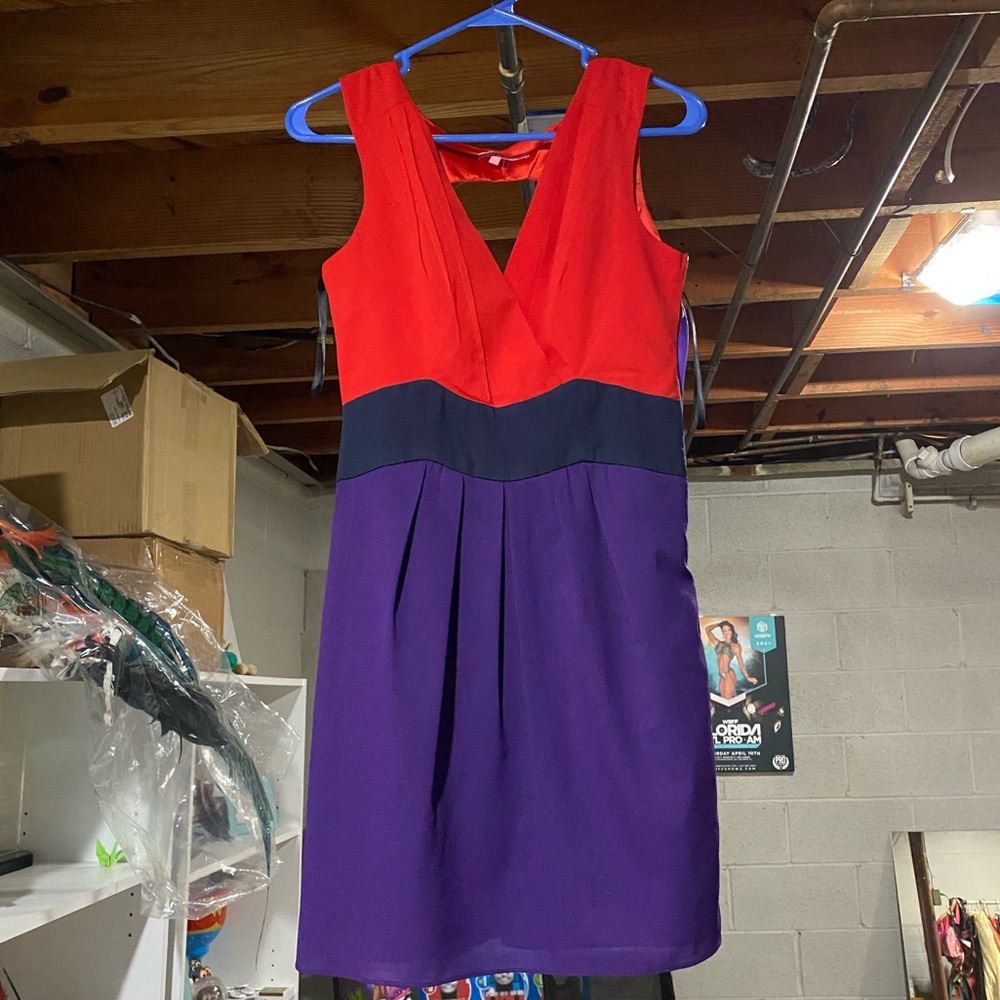 Forever21 red/purple cocktail dress cutout back S